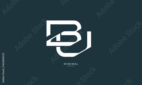 Alphabet letter icon logo BU