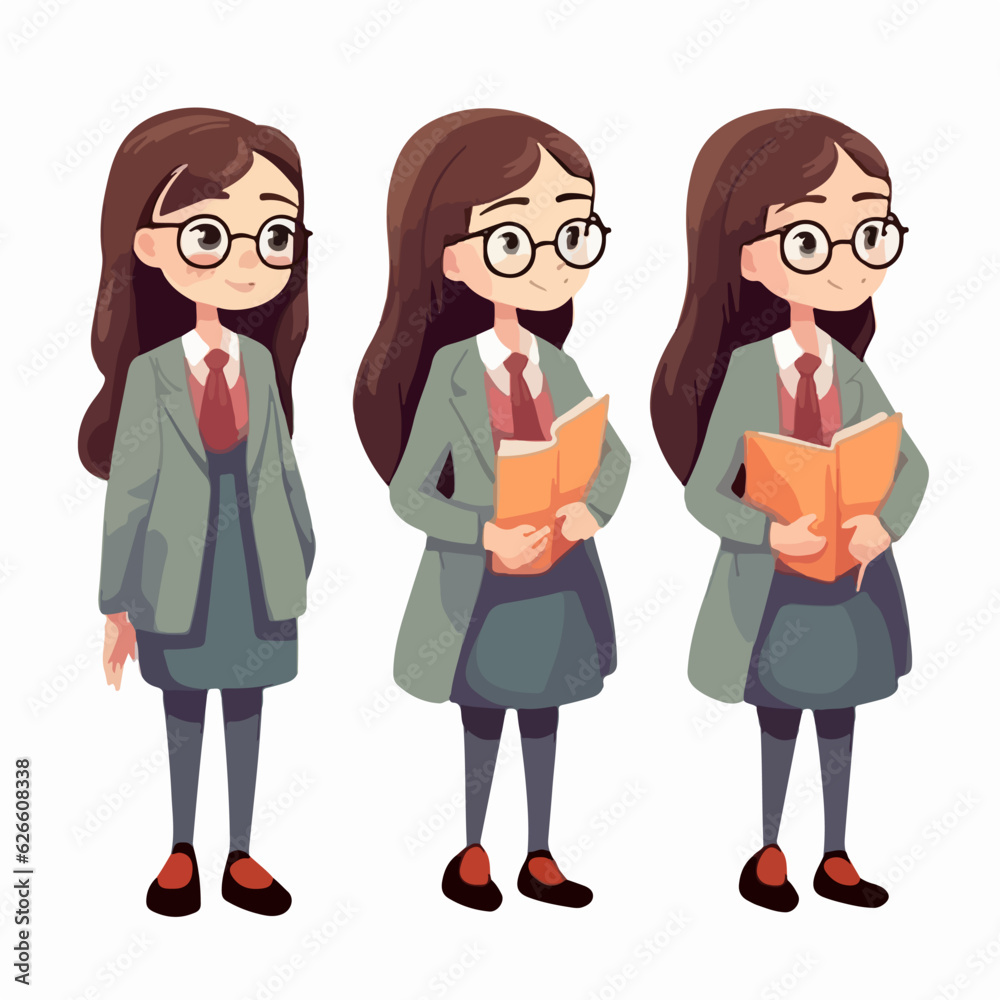Lawyer girl with lawyer attire, vector pose, young kid, cartoon style. Lawyer girl with lawyer attire, vector pose, young kid, cartoon style.