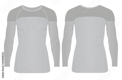 Long sleeve two color t shirt. vector illustration