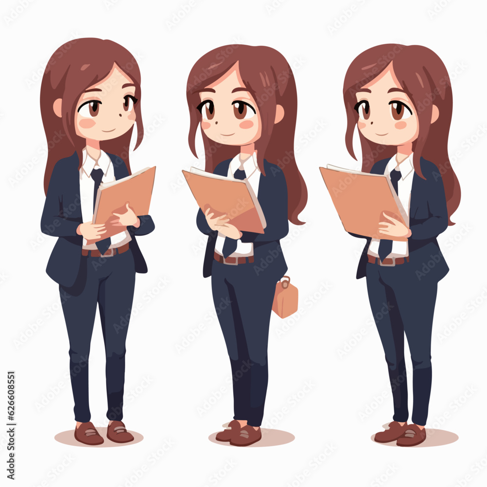 Vector illustration of a young lawyer girl, dressed for law practice, cartoon pose. Vector illustration of a young lawyer girl, dressed for law practice, cartoon pose.
