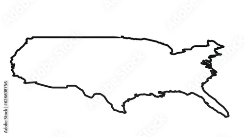 USA map 3D perspective view. vector illustration