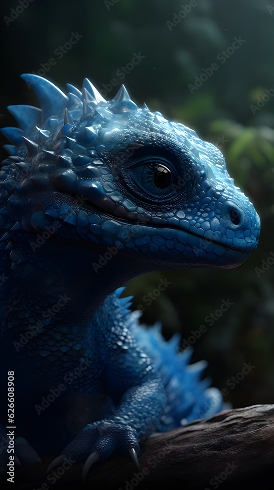 Fototapeta premium portrait of blue dragon
