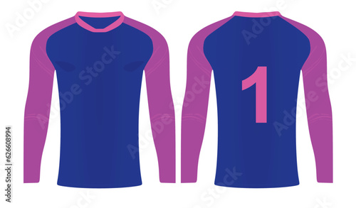 Blue  goalkeeper shirt. vector illustration