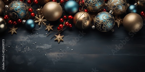 AI Generated. AI Generative. Christmas merry xmas winter holiday decoration mockup poster background. Graphic Art