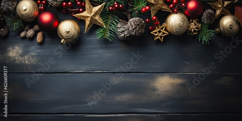 AI Generated. AI Generative. Christmas merry xmas winter holiday decoration mockup poster background. Graphic Art