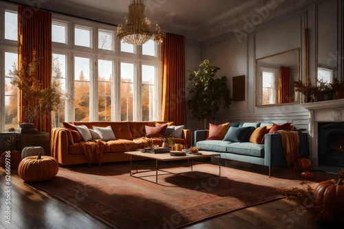Cozy living room interior inspired by autumn © Haseeb