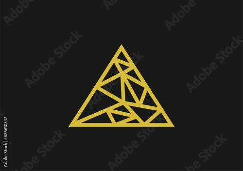 The abstract triangle pyramid logo symbol embodies modernity and complexity, intriguing audiences with its unique allure