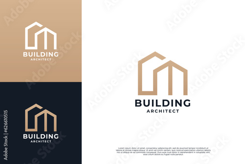 Building logo design. Real estate, architecture logo concept.
