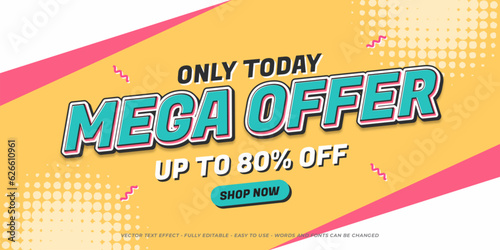 Mega offer sale banner promotion template