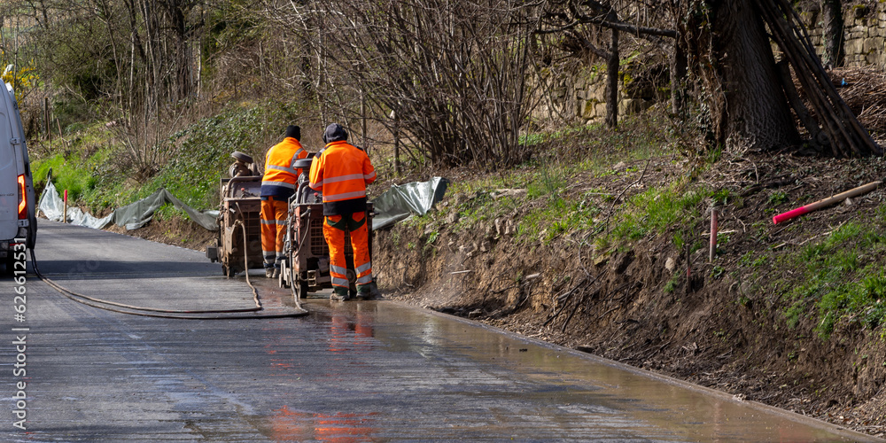 Obraz premium Asphaltfugenschneidemaschine
