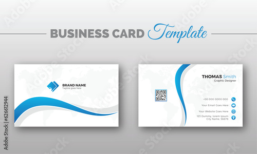 Modern & minimal business card, simple clean design template, vector design, professional business card template, visiting card template. double sided business card design template