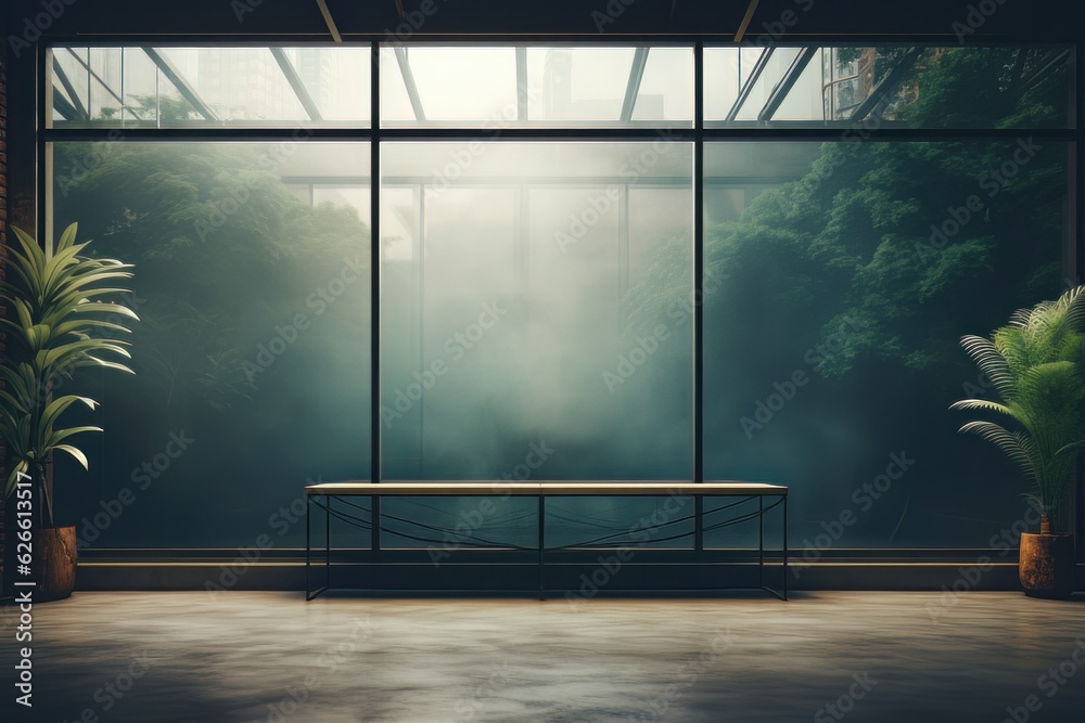 Naklejka premium dark dim scene interior background copy space