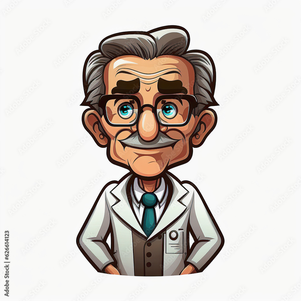 ai generated illustration of portrait of male doctor isolated white