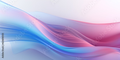 Abstract light magenta and light azure swirl wave on white background. Flow liquid lines design element, generative ai