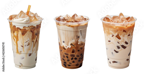 Foto Summer iced coffee on a transparent background. Generative AI