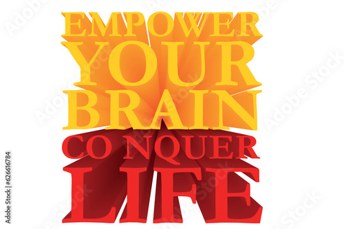 3D Text Design About World Brain Day Quotes