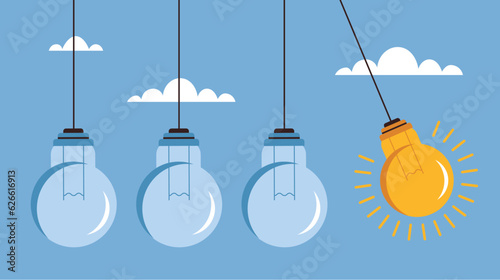 Business light bulb idea perpetual concept. Vector graphic design illustration