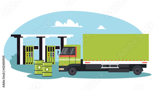 Biofuel bio fuel biological ethanol diesel concept. Vector graphic design illustration