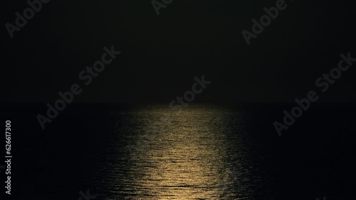 Reflection of moonlight on sea water