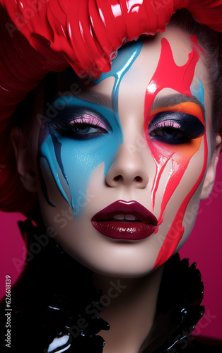 Artistic Elegance: Close-up Makeup Masterpiece on a Fashion Model © Fernando