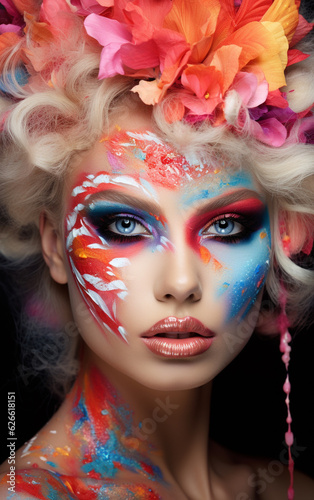 Powerful make-up art on fashion model portrait. 