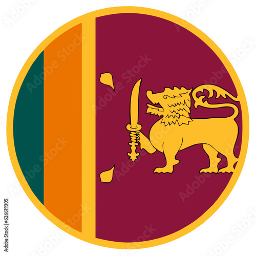 Sri Lanka flag button round png