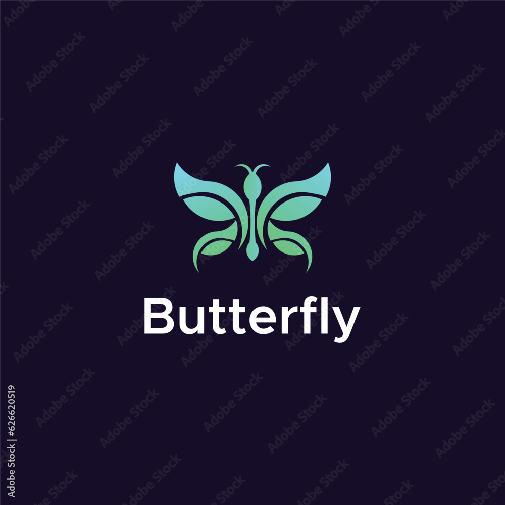 beautiful modern butterfly logo design