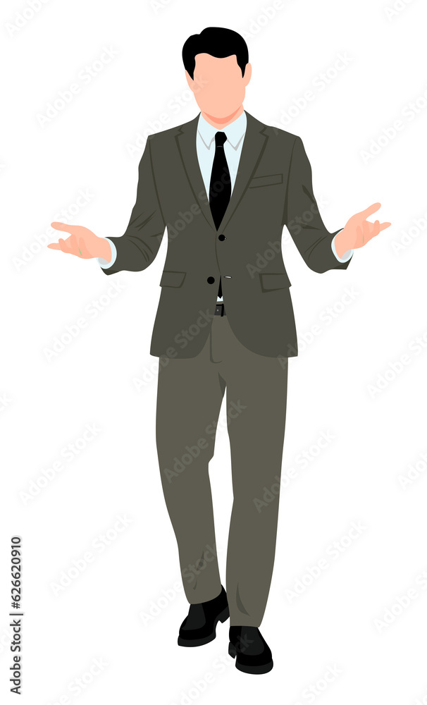 Business winner. Full length of happy young man in formal wear celebrating, gesturing, keeping arms raised and expressing positivity.