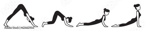 Downward to upward facing dog yoga Vinyasa flow