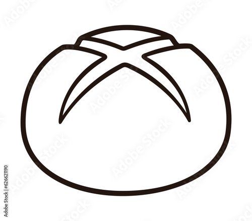 Cross scored sourdough bread loaf icon