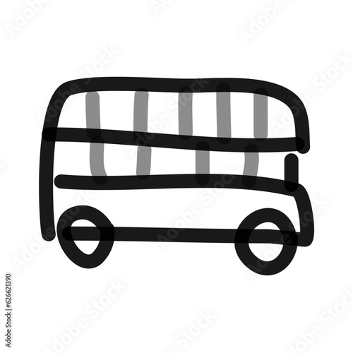 double decker bus line art doodle