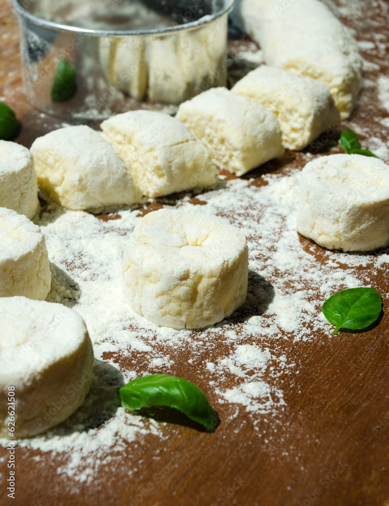 Homemade cheesecakes are ready for baking. Homemade cheesecakes are ready for baking.