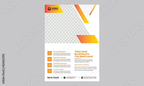 poster flyer pamphlet brochure cover design layout space for photo background, vector illustration template in A4 size