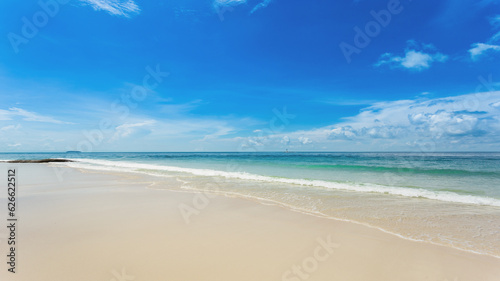 beautiful ocean sky in summer blue sky background Horizontal ocean landscape
