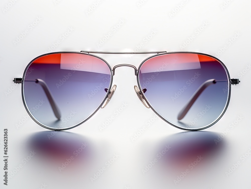 A close up shot of a pair of sunglasses on a white background, high resolution studio lighting with reflections modern and sleek design A close up shot of a pair of sunglasses on a white background, high resolution studio lighting with reflections modern and sleek design
