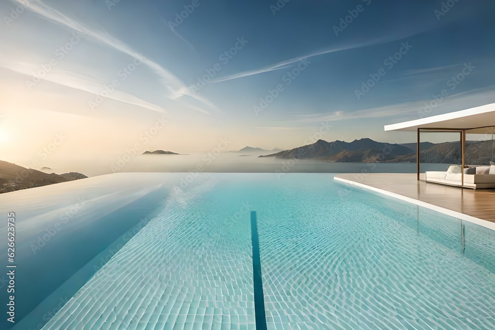 Fototapeta premium swimming pool generative by AI technology