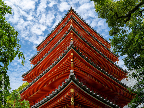 Obraz na płótnie Tochoji Temple Pagoda in Fukuoka w salonie