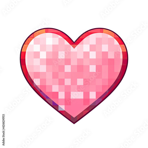 Pixel art heart cute beauty love color icon valentine