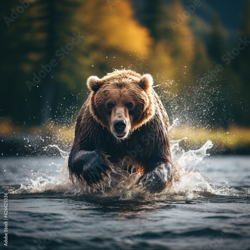 Wildlife Photograph of a bear fishing in the river