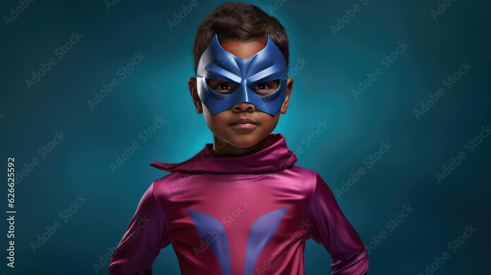 Boy in a superhero costume. Boy in a superhero costume.