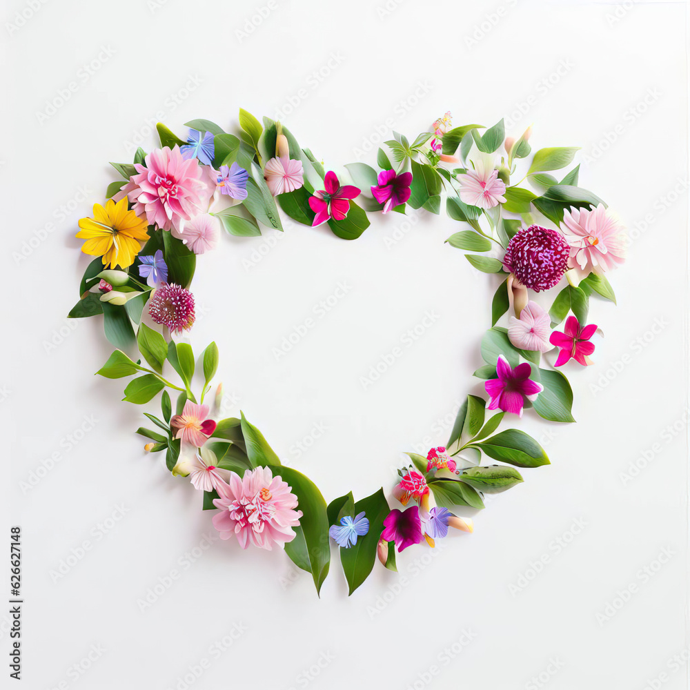 Flower Heart Illuminated by AI, Generative AI Flower Heart Illuminated by AI, Generative AI