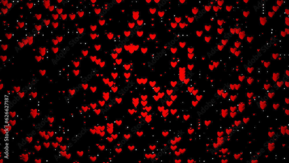 Love background with lots of red hearts