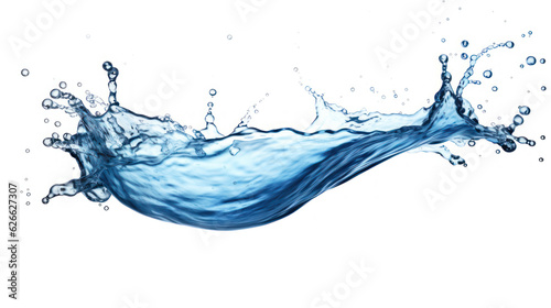 Blue water splash isolated on white background