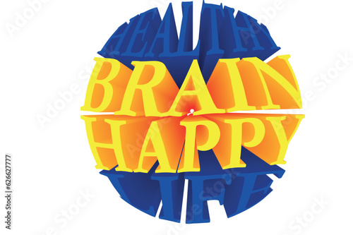 3D Text Design About World Brain Day Quotes