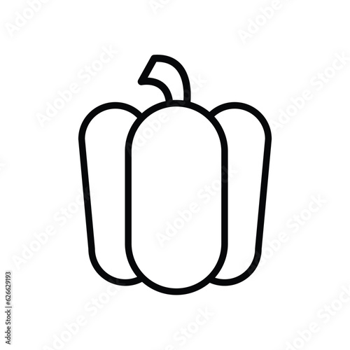 Slika na platnu capsicum black outline bell pepper icon vector illustration eps