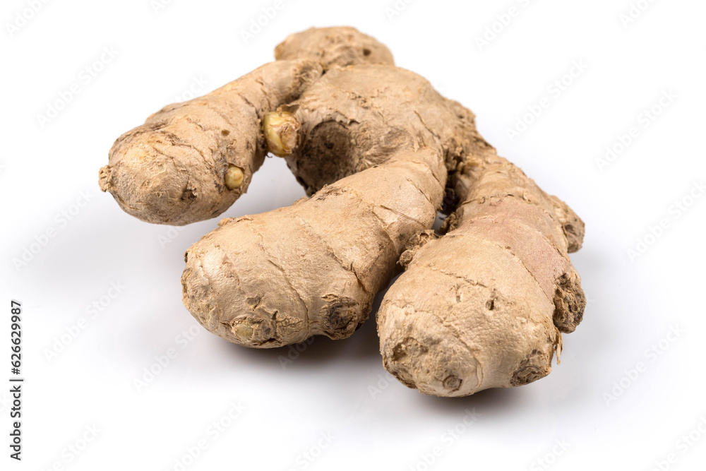 fresh ginger on white background fresh ginger on white background