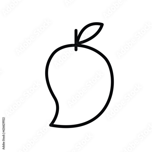 mango outline black icon vector illustration eps