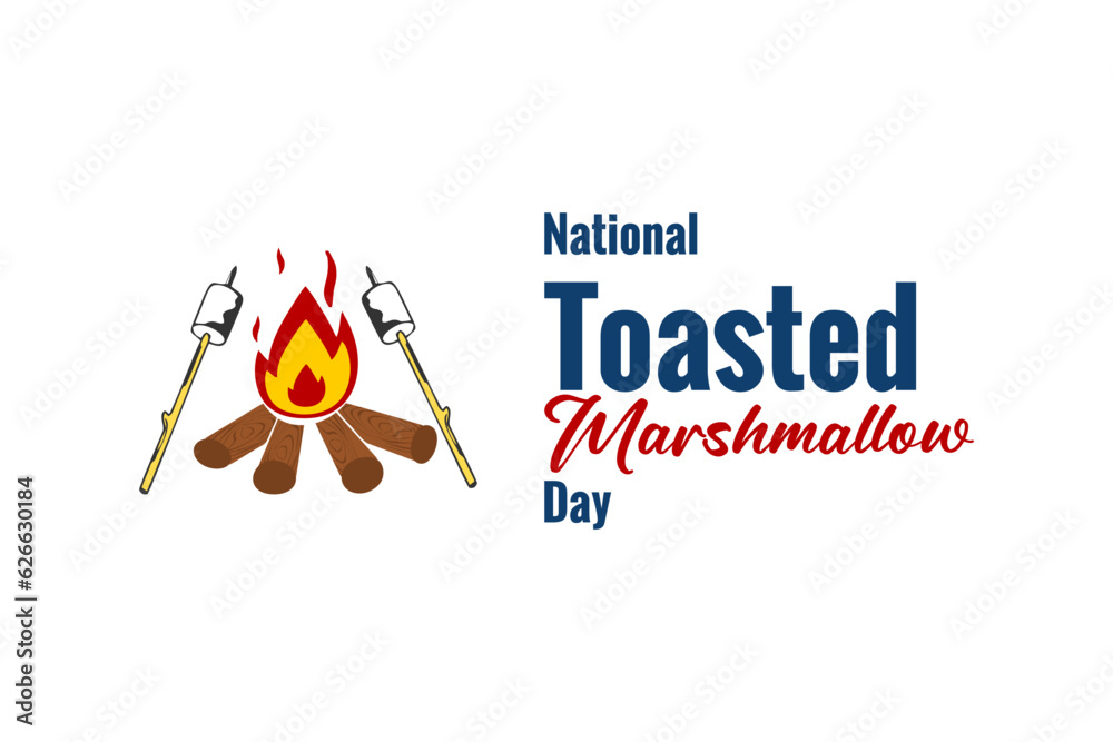 National Toasted Marshmallow Day, background template Holiday concept National Toasted Marshmallow Day, background template Holiday concept