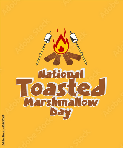 National Toasted Marshmallow Day, background template Holiday concept