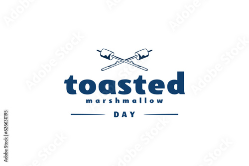 National Toasted Marshmallow Day, background template Holiday concept